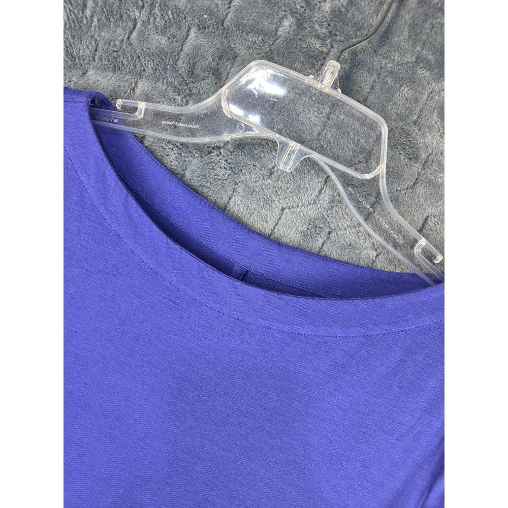 J. Jill Luxe Supima 3/4-Sleeve Tunic Purple Boat Neck Top Size M KTP237691